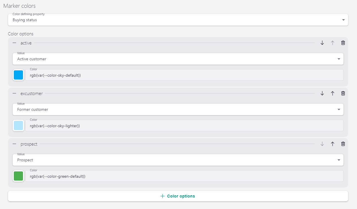 Lime Admin config - color configuration for option field