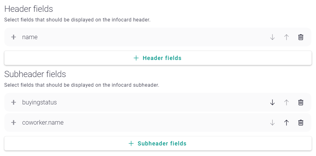 Lime Admin config - company description fields example